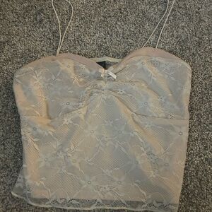 Wild Fable Lace Camisole in Cream and White